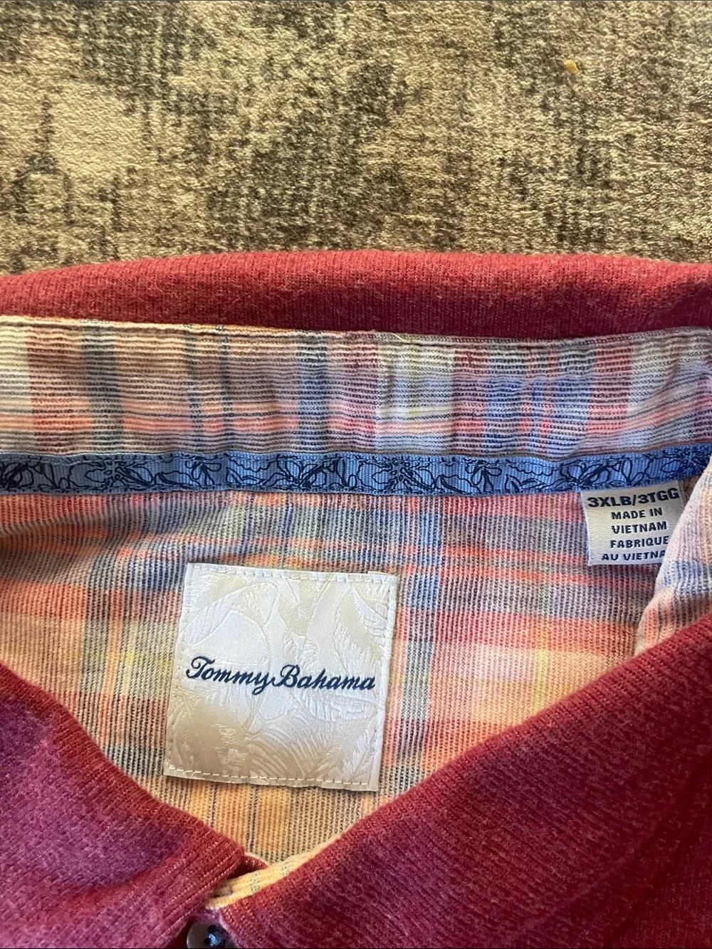 Tommy Bahama Long-Sleeve Polo Shirt - Maroon - Picture 2 of 2